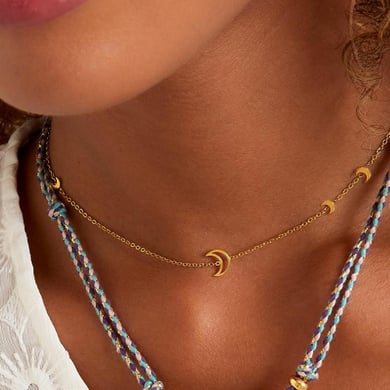 Stainless steel necklace moon h5 Picture4